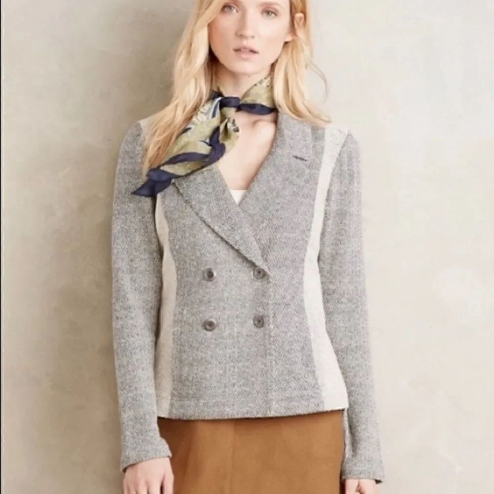 Anthro | Saturday Sunday Milica Gray Knit Blazer